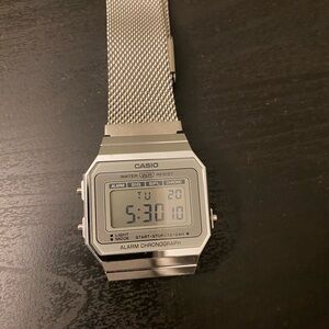 Casio A700 vintage edition Silver chronograph